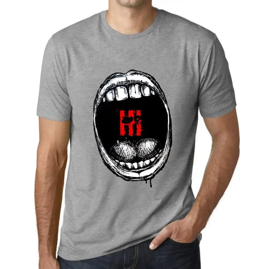 Men's Graphic T-Shirt Mouth Expressions Hi Eco-Friendly Limited Edition Short Sleeve Tee-Shirt Vintage Birthday Gift Novelty