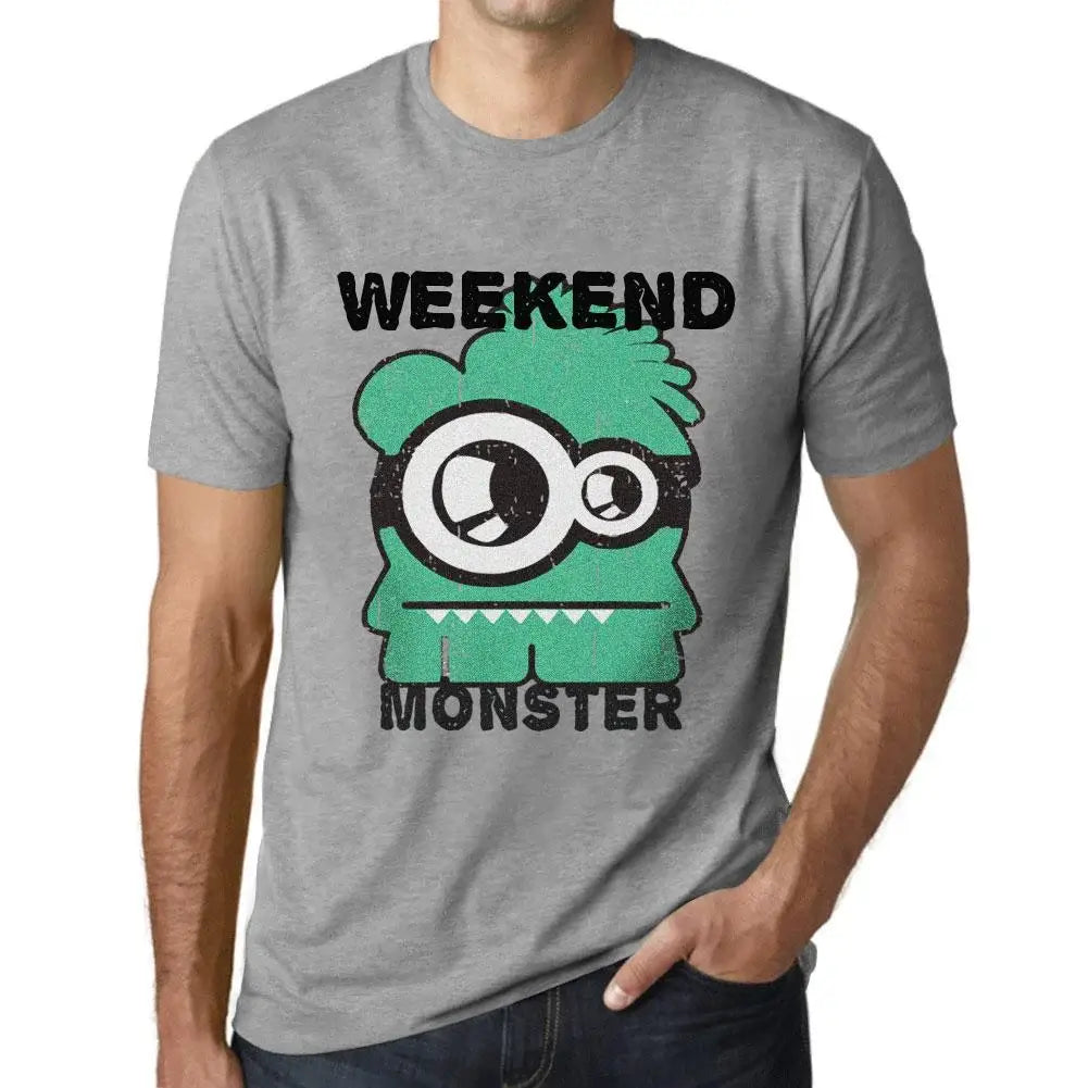 Men's Graphic T-Shirt Weekend Monster Eco-Friendly Limited Edition Short Sleeve Tee-Shirt Vintage Birthday Gift Novelty