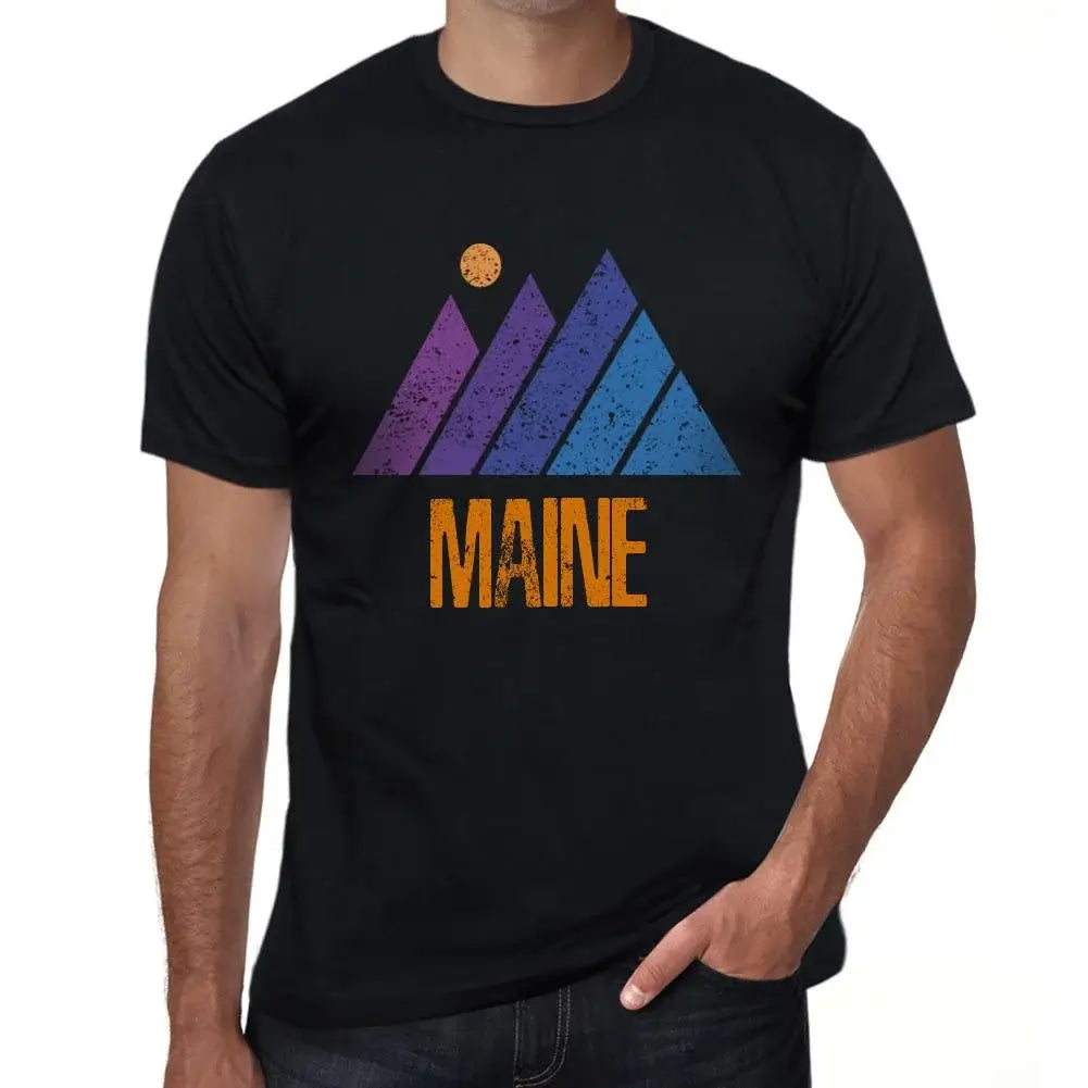 Men's Graphic T-Shirt Mountain Maine Eco-Friendly Limited Edition Short Sleeve Tee-Shirt Vintage Birthday Gift Novelty