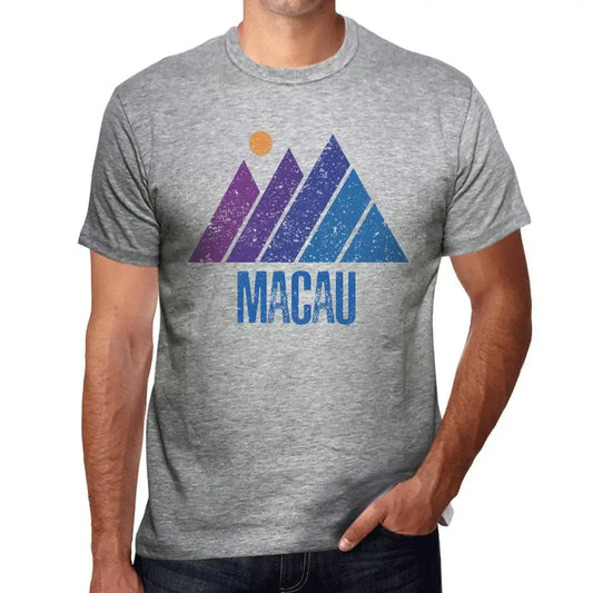 Men's Graphic T-Shirt Mountain Macau Eco-Friendly Limited Edition Short Sleeve Tee-Shirt Vintage Birthday Gift Novelty