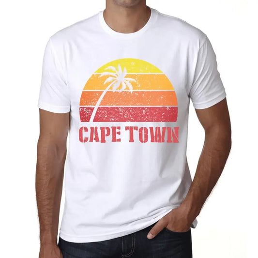 Men's Graphic T-Shirt Palm, Beach, Sunset In Cape Town Eco-Friendly Limited Edition Short Sleeve Tee-Shirt Vintage Birthday Gift Novelty