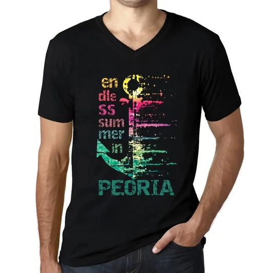 Men's Graphic T-Shirt V Neck Endless Summer In Peoria Eco-Friendly Limited Edition Short Sleeve Tee-Shirt Vintage Birthday Gift Novelty