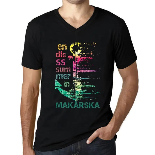Men's Graphic T-Shirt V Neck Endless Summer In Makarska Eco-Friendly Limited Edition Short Sleeve Tee-Shirt Vintage Birthday Gift Novelty