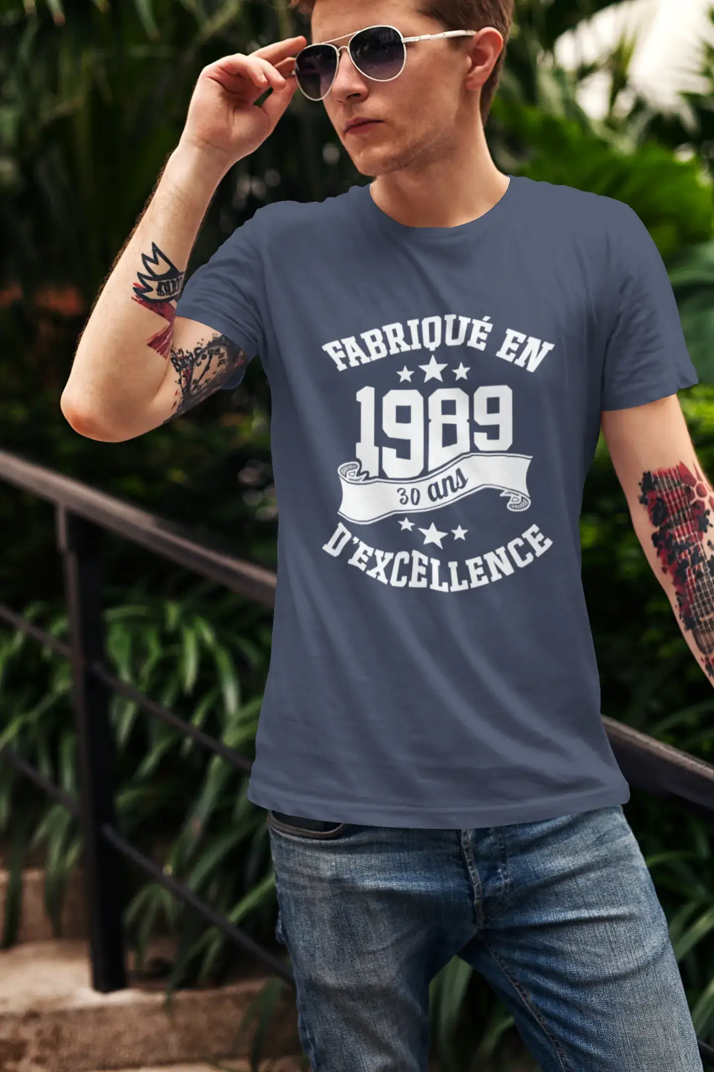 ULTRABASIC – Hergestellt im Jahr 1989, 30 Jahre alt. Ursprüngliches Unisex-T-Shirt aus Denim