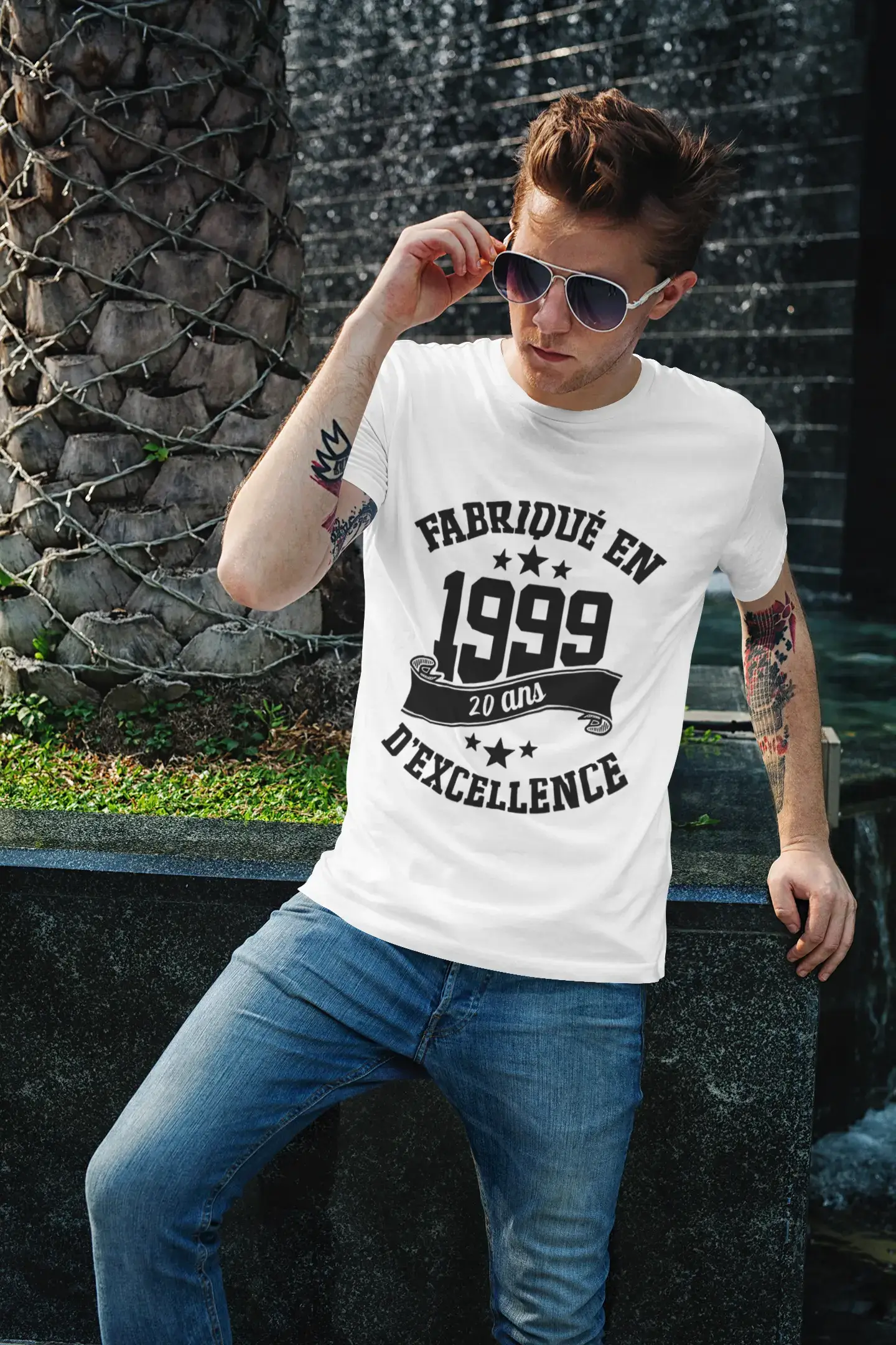 ULTRABASIC – Hergestellt im Jahr 1999, 20 Jahre alt. Geniales Unisex-T-Shirt aus weißem Chiné
