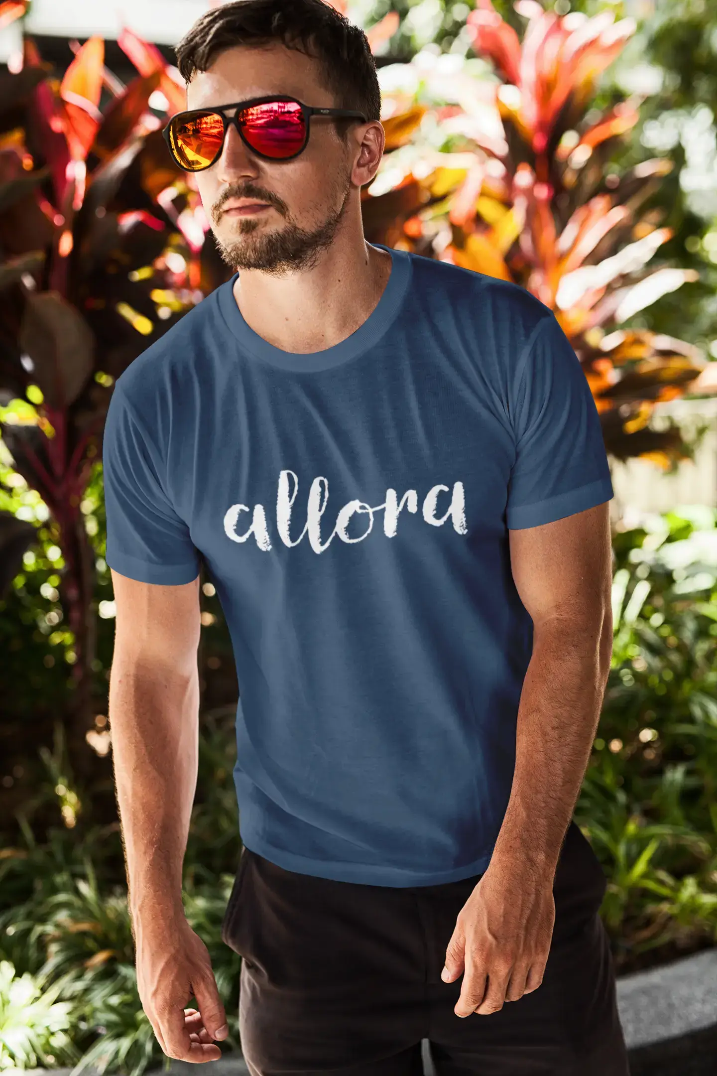 ULTRABASIC - Allora-T-Shirt <span>für Herren</span> <span>in Königsblau</span> <span>mit</span> <span>Grafikdruck</span>