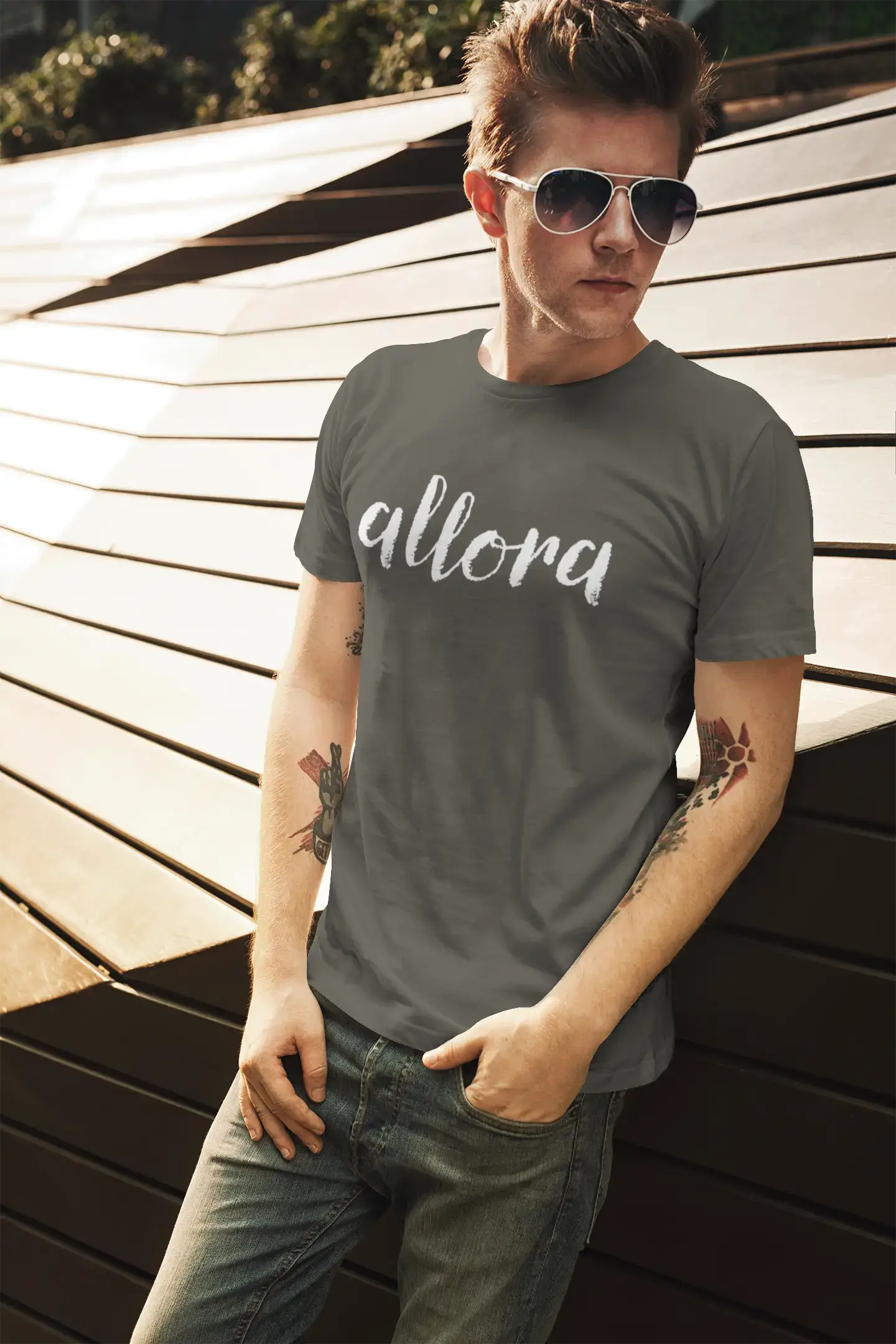 ULTRABASIC – Allora-T-Shirt <span>für Herren</span> mit <span>grafischem</span> <span>Print,</span> <span>tiefschwarz</span>