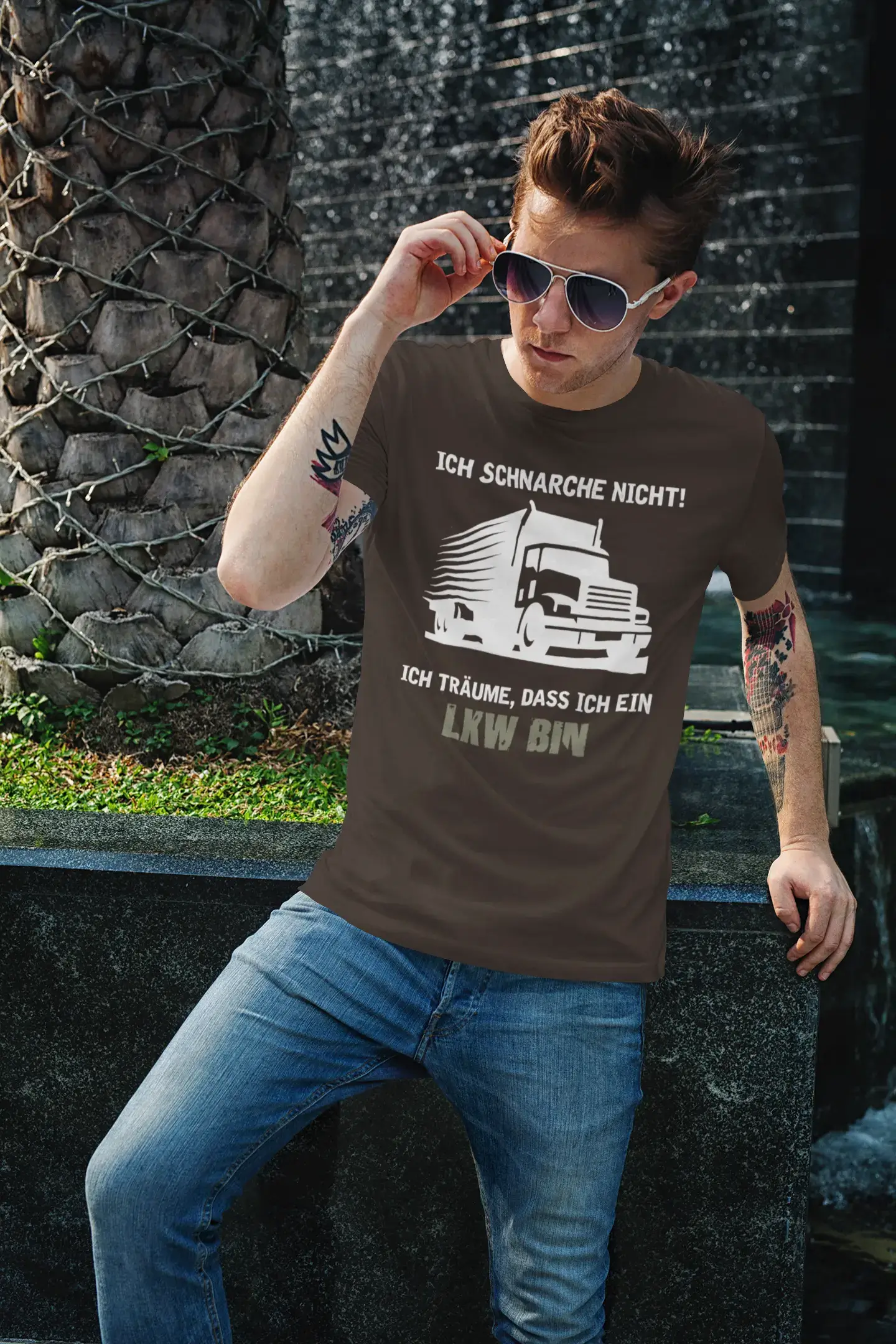 Men’s Graphic T-Shirt Ich Schnarche Nicht - Ich Träume, dass Ich ein LKW bin Lustig Military Green Gift Idea