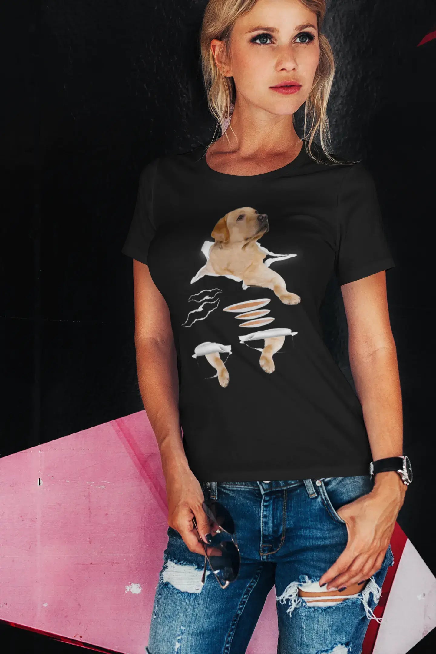 T-shirt biologique ULTRABASIC pour femmes - Golden Retriever - Chemise de chien drôle et mignonne