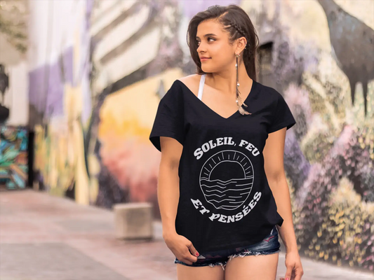 ULTRABASIC T-Shirt Bio Femme Soleil, feu et Pensées - Le soleil en mer