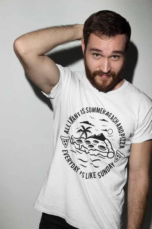 T-Shirt ULTRABASIC pour hommes, tout ce que je veux, c'est la plage d'été et la pizza, chemise drôle