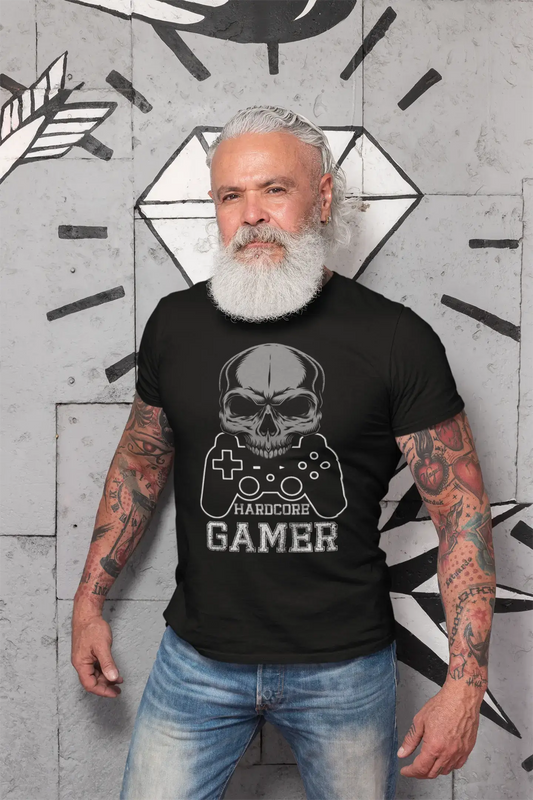 T-shirt graphique ULTRABASIC pour hommes, crâne de joueur hardcore, vêtements de jeu