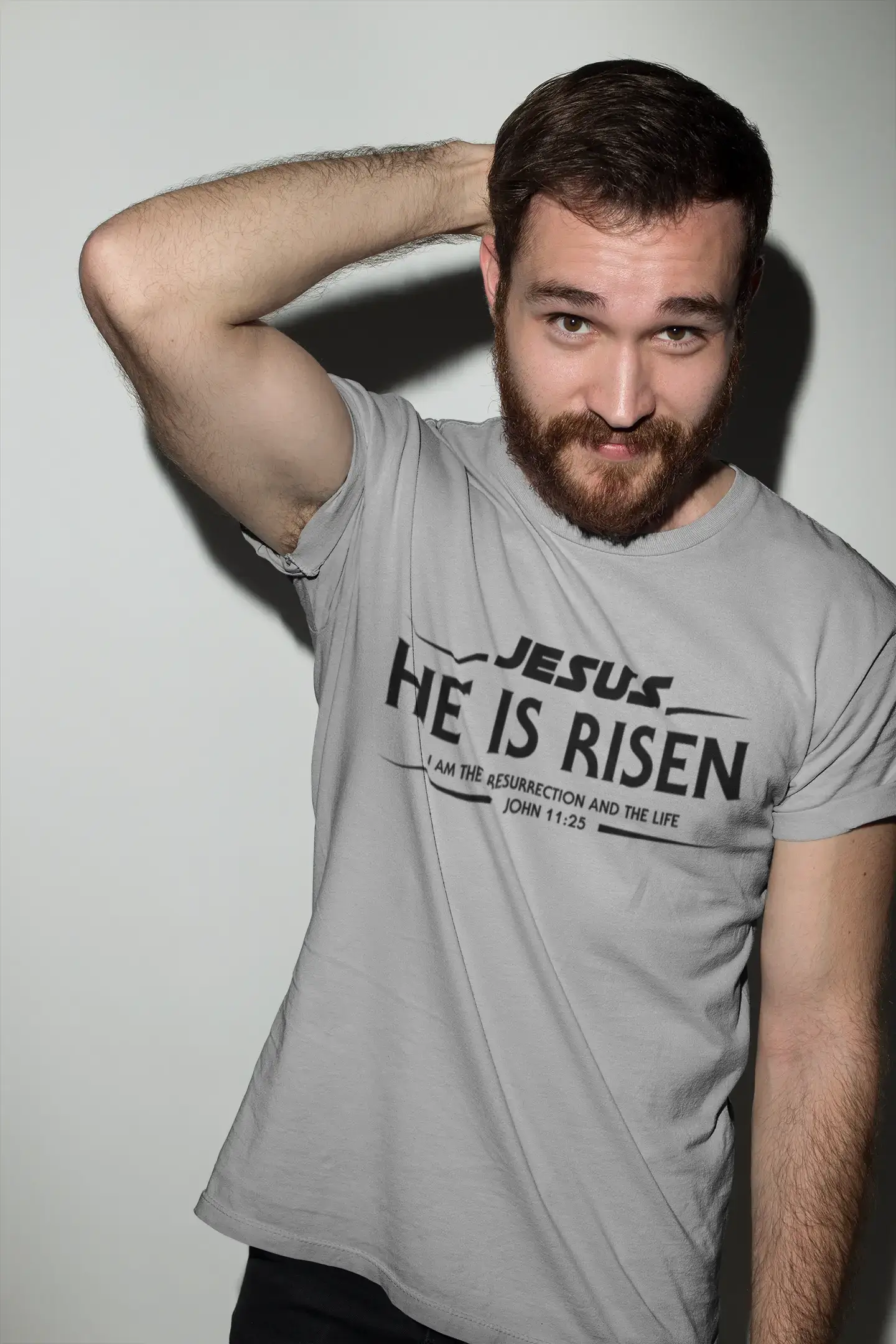 ULTRABASIC Herren-T-Shirt „He is Risen Hallelujah – Jesus Christus“-T-Shirt