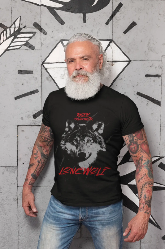 ULTRABASIC Herren-Grafik-T-Shirt Rock Fightwear – Lonewolf – Wolf-Shirt für Männer