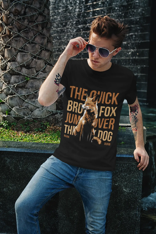 ULTRABASIC Herren-Grafik-T-Shirt The Quick Brown Fox – lustiges Shirt für Männer