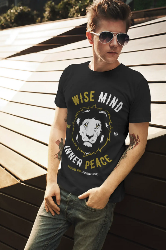 ULTRABASIC Herren T-Shirt Wise Mind Inner Peace – Lion Positive Shirt für Männer