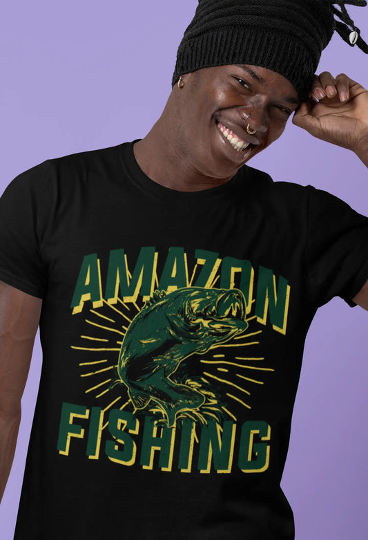 ULTRABASIC Herren T-Shirt Amazon Fishing – Lustiges Wels-Shirt für Fischer