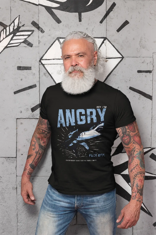 ULTRABASIC Herren-Grafik-T-Shirt Hey I'm Angry – Angry Whale – Vintage-Shirt