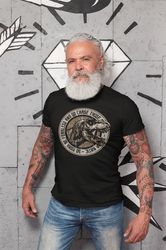 ULTRABASIC Herren T-Shirt Roar Be Fearless and Chase – Tyrannosaurus T-Rex Shirt