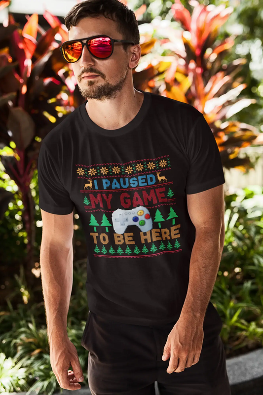 ULTRABASIC Herren-T-Shirt „I Paused My Game To Be Here“ – Lustiges T-Shirt für Weihnachten