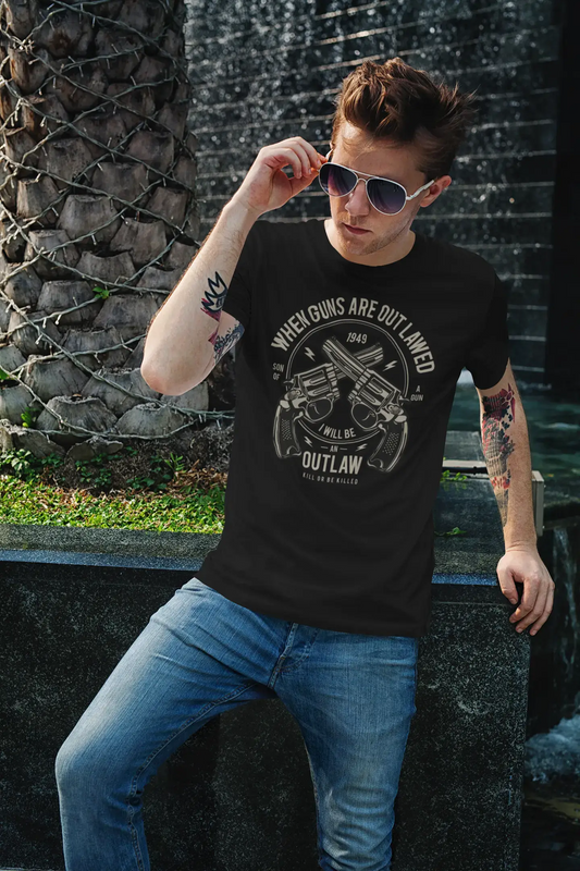 ULTRABASIC Herren-T-Shirt „When Guns are Out Lawed I Will Be an Outlaw“ – lustiges Waffen-T-Shirt
