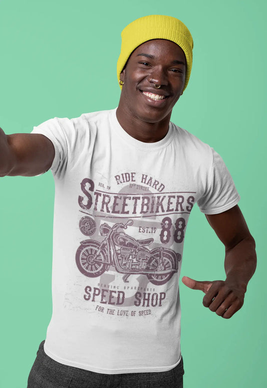 ULTRABASIC Herren-Grafik-T-Shirt Ride Hard 17th Streetbikers – Geschenk für Biker