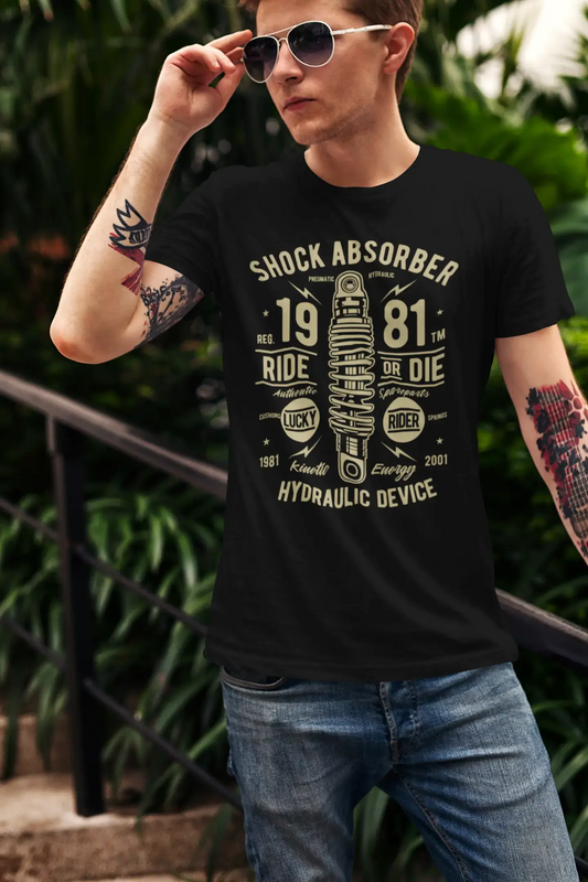 ULTRABASIC Herren T-Shirt Shock Absorber – Lucky Rider Since 1981 T-Shirt