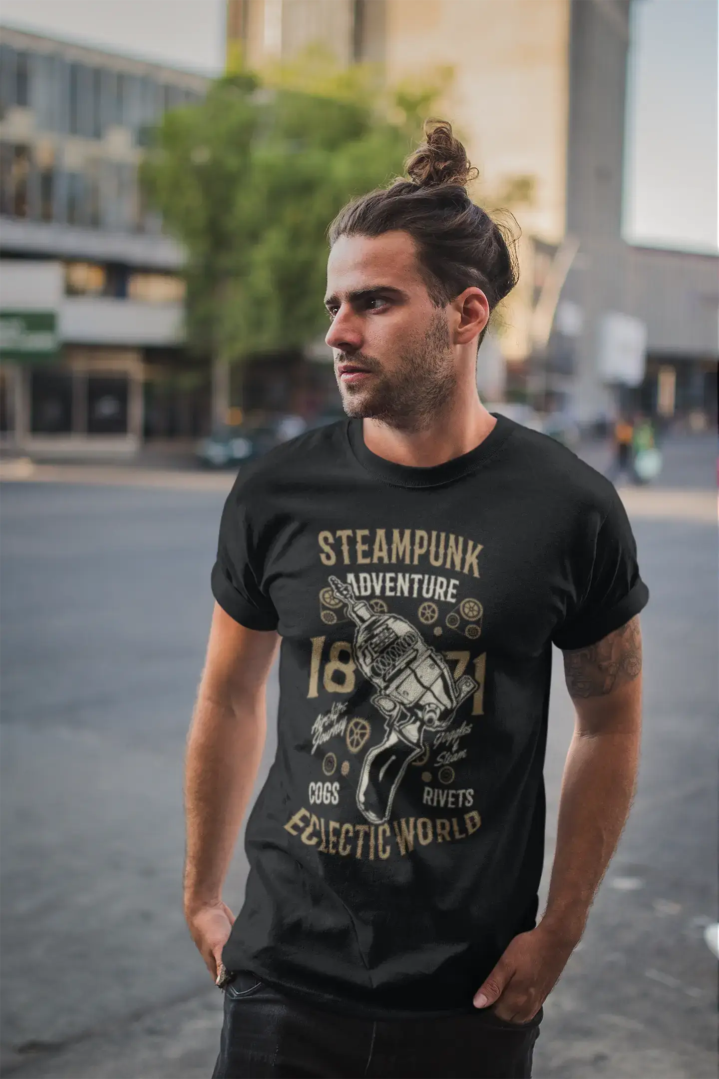 ULTRABASIC Herren Grafik-T-Shirt Steampunk Adventure – Ecletic World T-Shirt