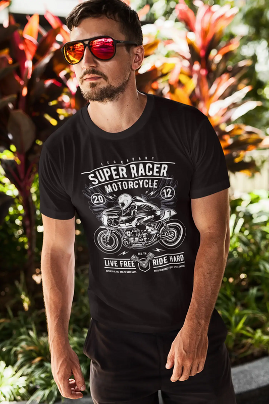 ULTRABASIC Herren T-Shirt Super Racer Motorcycle 2012 – Live Free Ride Hard T-Shirt