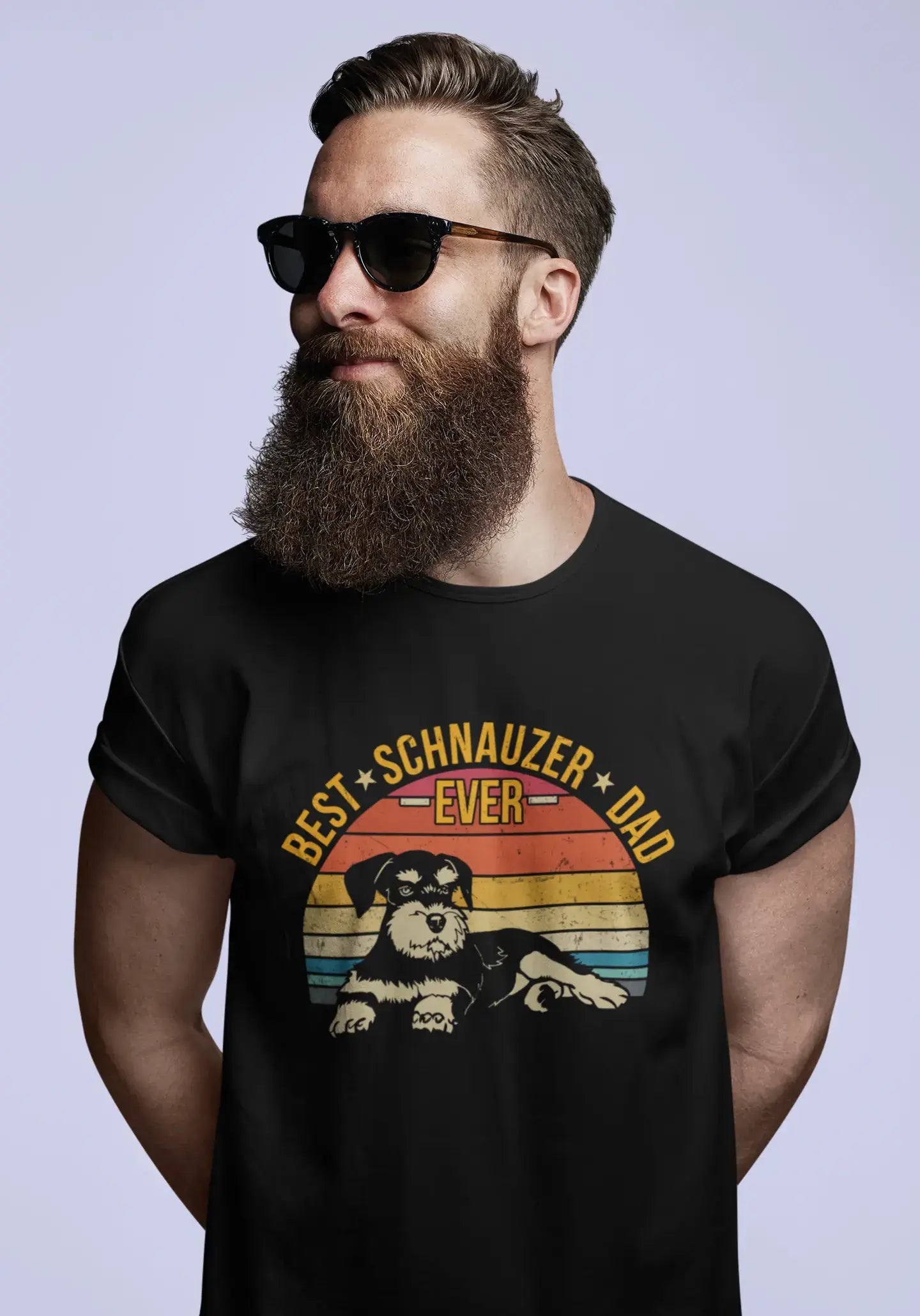 ULTRABASIC Herren-Grafik-T-Shirt „Bester Schnauzer-Vater aller Zeiten“ – lustiges Hunde-Shirt