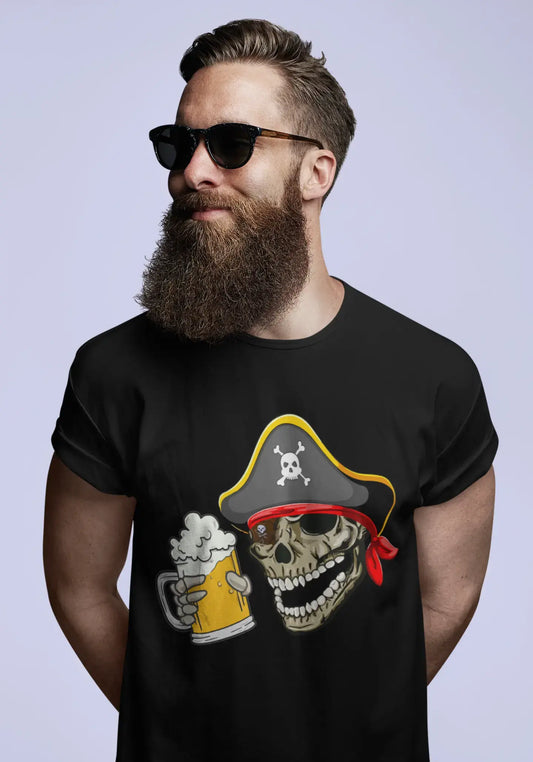 ULTRABASIC Herren-T-Shirt mit Piratenschädel-Bier – lustiges Bierliebhaber-T-Shirt