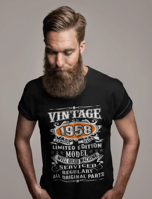 ULTRABASIC Men's T-Shirt Vintage 1958 Limited Edition Well Oiled Machine - 62nd Birthday Tee Shirt