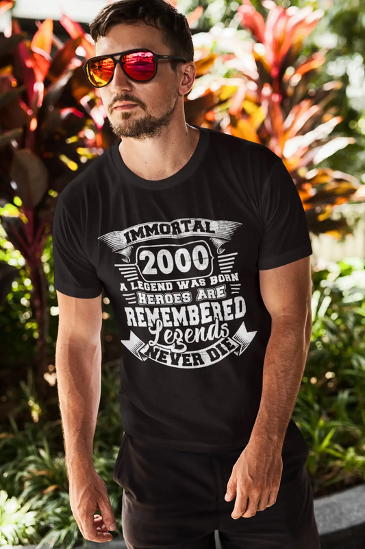 ULTRABASIC Men's T-Shirt Immortal 2000 Legend was Born - Legends Never Die 20th Birthday Tee Shirt