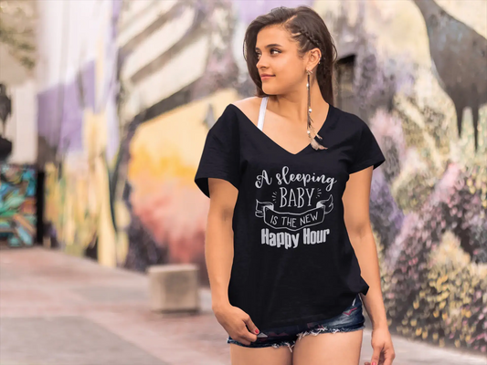 ULTRABASIC Damen-T-Shirt „A Sleeping Baby is the New Happy Hour“ – lustige T-Shirt-Oberteile
