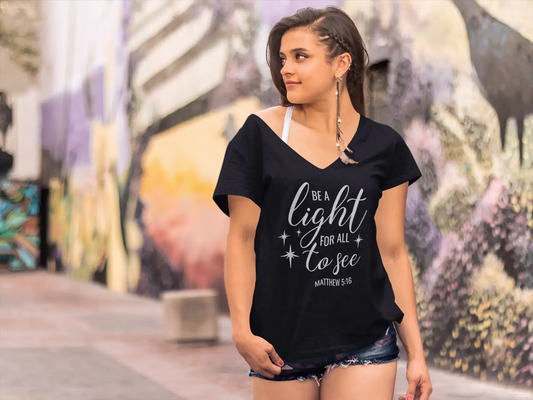 ULTRABASIC Damen-T-Shirt „Be a Light for All to See – Matthew Bible“, kurzärmeliges T-Shirt