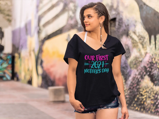 ULTRABASIC Women's T-Shirt Our First 2021 Mother's Day - Short Sleeve Tee Shirt Tops