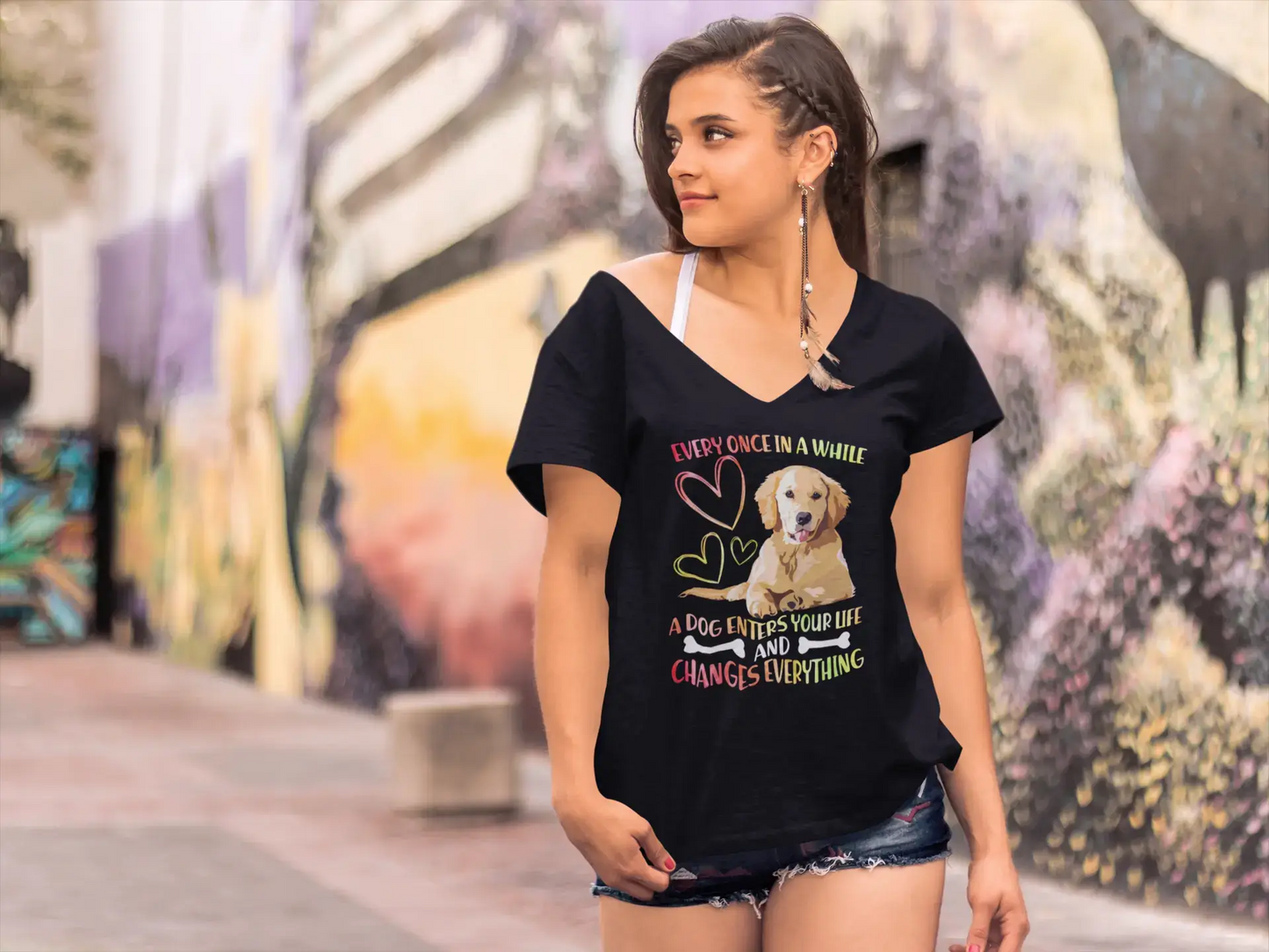 T-Shirt ULTRABASIC pour femmes, de temps en temps, un chien entre dans votre vie