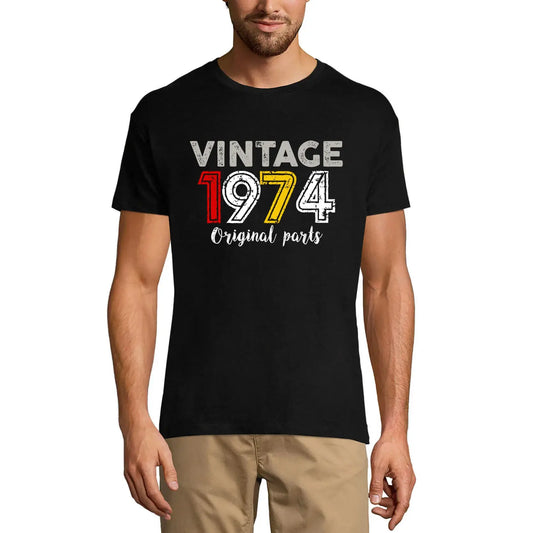 Men's Graphic T-Shirt Original Parts 1974 50th Birthday Anniversary 50 Year Old Gift 1974 Vintage Eco-Friendly Short Sleeve Novelty Tee