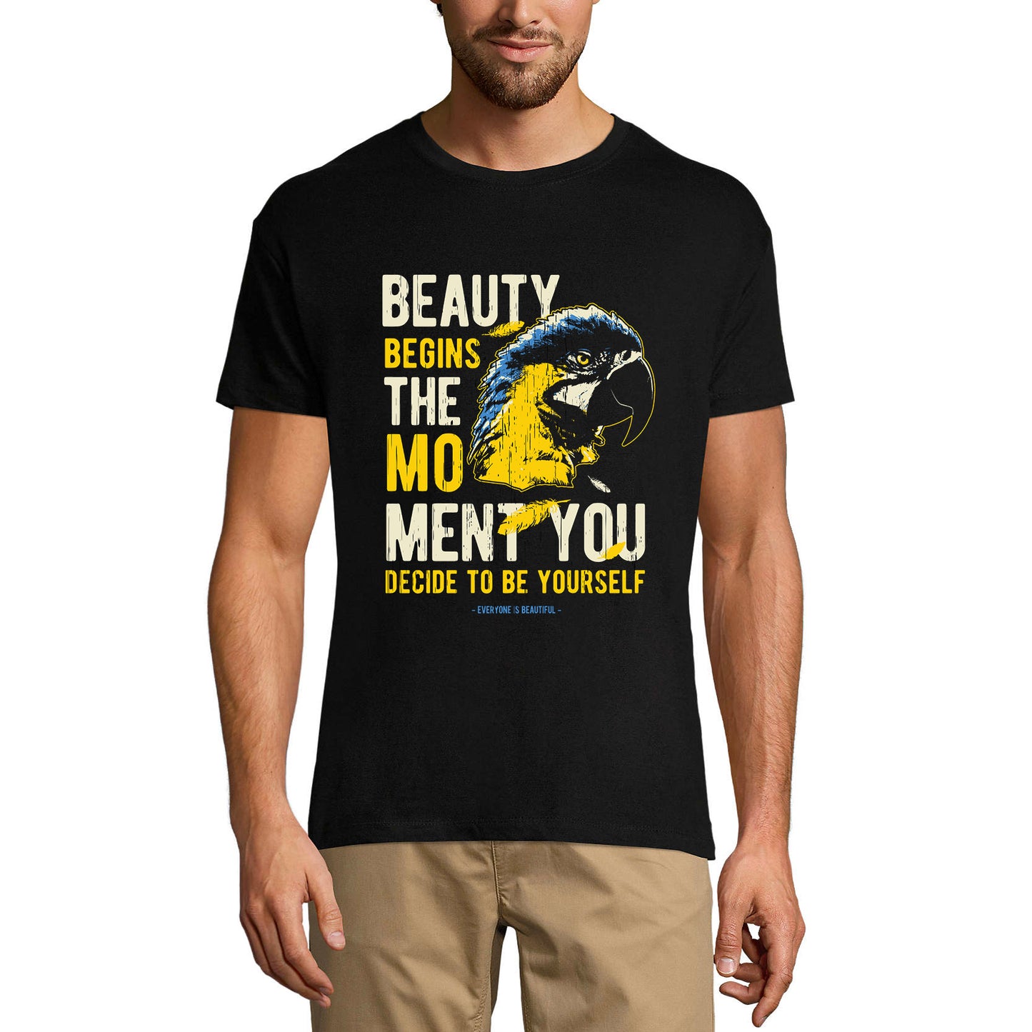 T-Shirt ULTRABASIC Homme Le moment où vous décidez d'être vous-même - Macaw Parrot