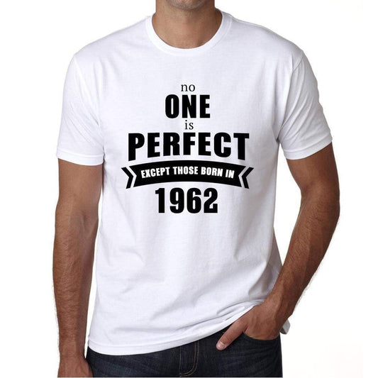 1962, No One Is Perfect, white, Men's Short Sleeve Round Neck T-shirt 00093 - ultrabasic-com