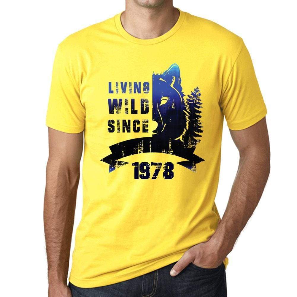 1978, Living Wild 2 Since 1978 Men's T-shirt Yellow Birthday Gift 00516 - ultrabasic-com