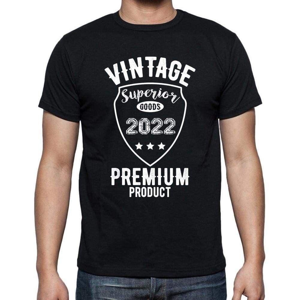 2022 Vintage Superior Black Mens Short Sleeve Round Neck T-Shirt 00102 - Black / S - Casual