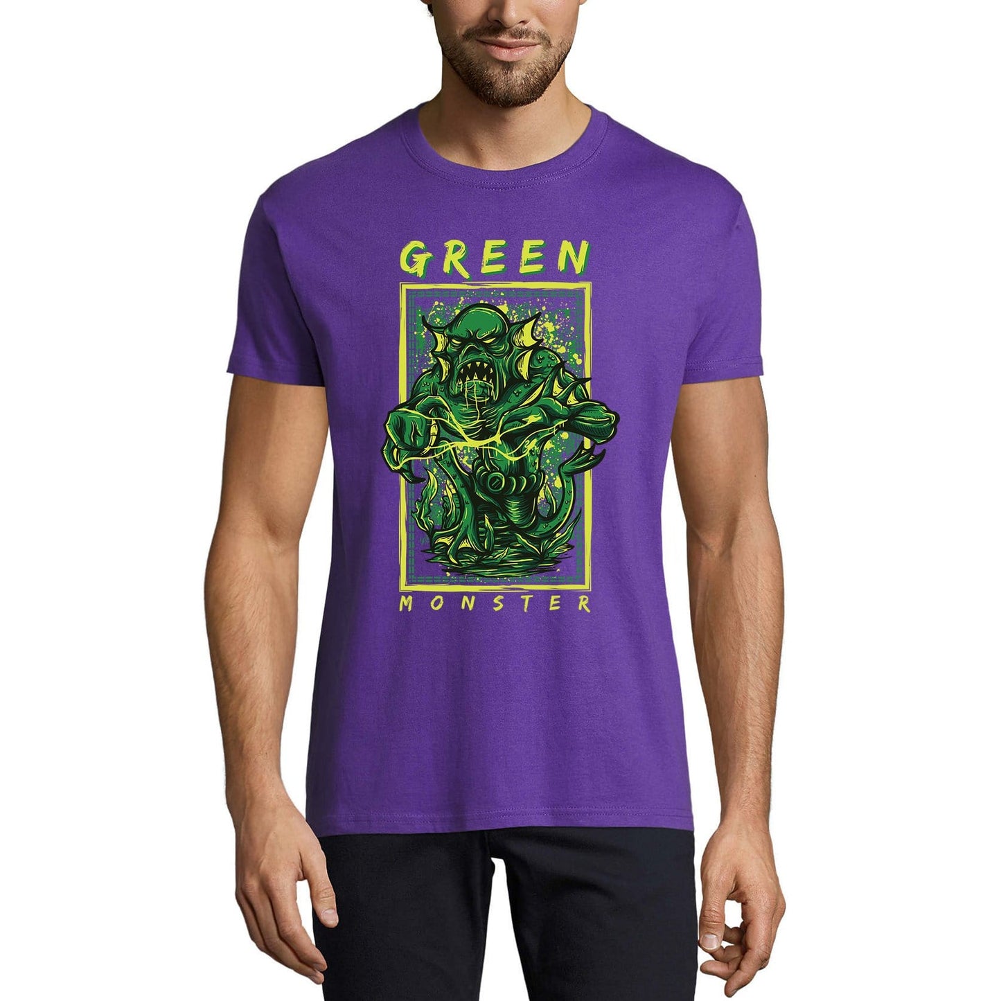 T-Shirt ULTRABASIC pour hommes, nouveauté, monstre vert, T-Shirt à manches courtes effrayant