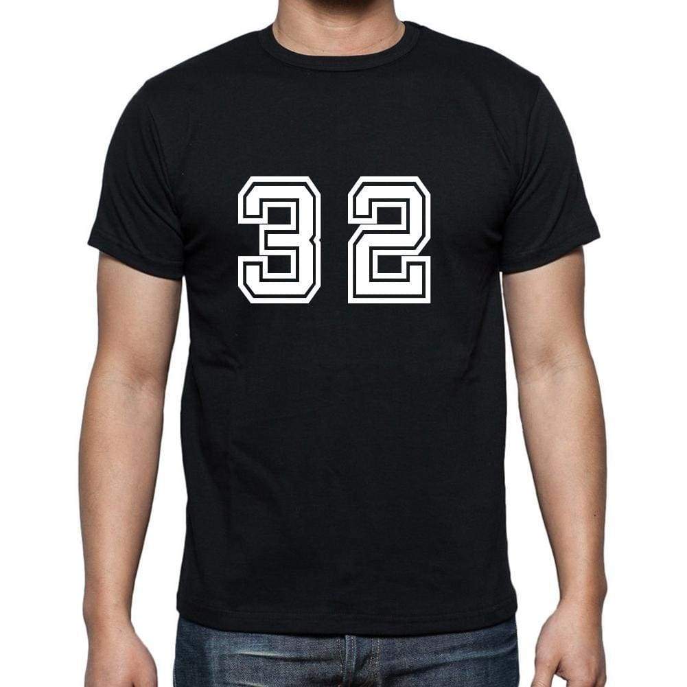 32 Numbers Black Mens Short Sleeve Round Neck T-Shirt 00116 - Casual