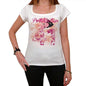 41 Port-Cartier City With Number Womens Short Sleeve Round White T-Shirt 00008 - White / Xs - Casual