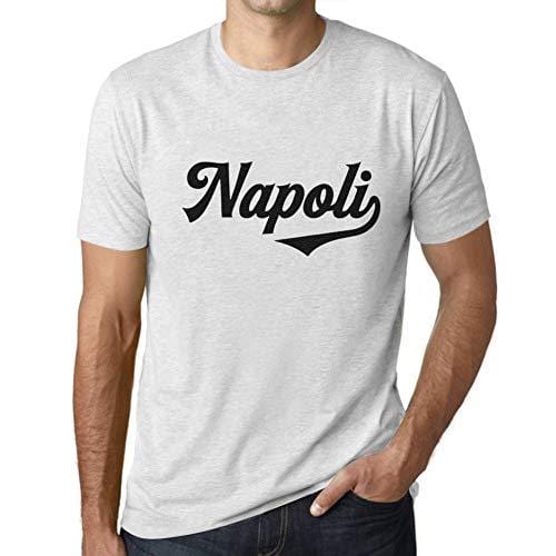 Ultrabasic - Homme T-Shirt Graphique Napoli Blanc Chiné