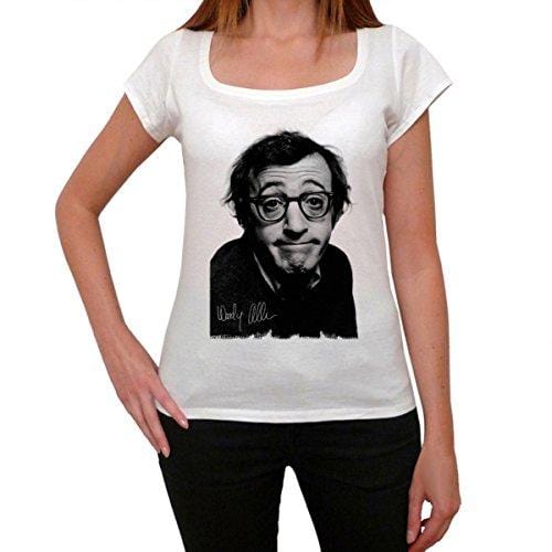 Woody Allen, T-Shirt für Damen, mit berühmtem Aufdruck, weiß