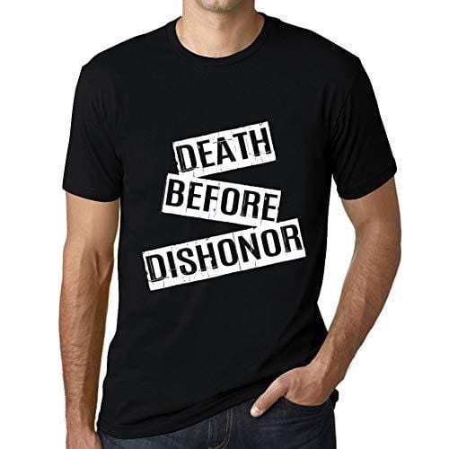 Ultrabasic - Homme T-Shirt Graphique Death Before Dishonor T-Shirt Cadeau Lettre d'impression Noir Profond