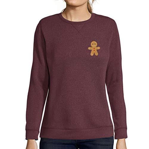 Ultrabasic - Femme Graphique Little Biscuit Sweatshirt Action de Grâces Xmas Cadeau Idées Tee Bordeaux