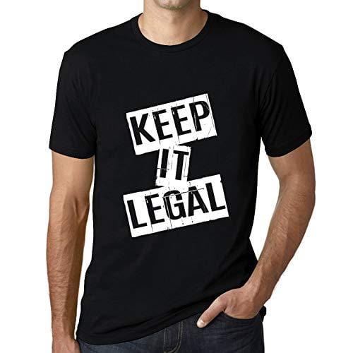 Ultrabasic - Homme T-Shirt Graphique Keep it Legal T-Shirt Cadeau Lettre d'impression Noir Profond